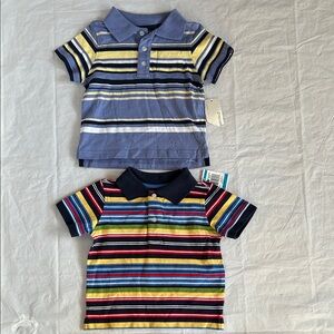 Striped Short-Sleeve Polo Shirt for Kids - Blue & Multicolor - Unbranded
